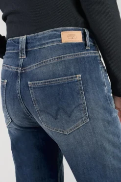 Le Temps des Cerises Fafa 400/18 Mom Taille Haute 7/8Eme Jeans Destroy Bleu N°3-Femme Coupe Mom