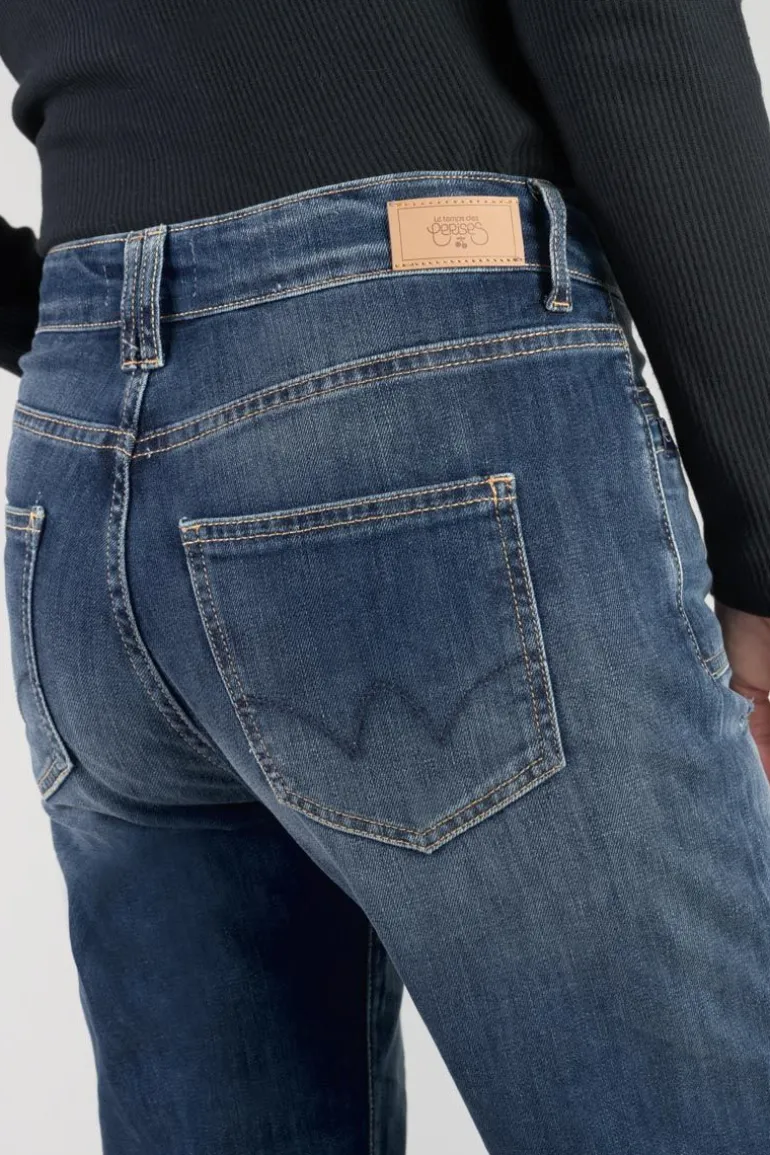 Le Temps des Cerises Fafa 400/18 Mom Taille Haute 7/8Eme Jeans Destroy Bleu N°3-Femme Coupe Mom