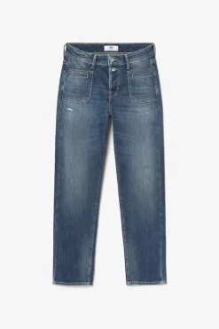 Le Temps des Cerises Fafa 400/18 Mom Taille Haute 7/8Eme Jeans Destroy Bleu N°3-Femme Coupe Mom