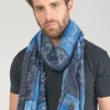 Le Temps des Cerises Foulard Brite A Motif Cachemire Bleu-Homme Écharpes & Foulards