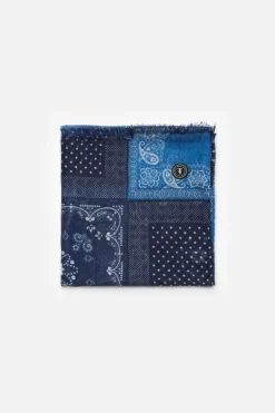 Le Temps des Cerises Foulard Brite A Motif Cachemire Bleu-Homme Écharpes & Foulards