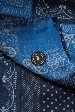Le Temps des Cerises Foulard Brite A Motif Cachemire Bleu-Homme Écharpes & Foulards