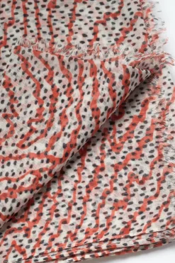 Le Temps des Cerises Foulard Jadida A Motif Orange Et Noir-Femme Écharpes & Foulards