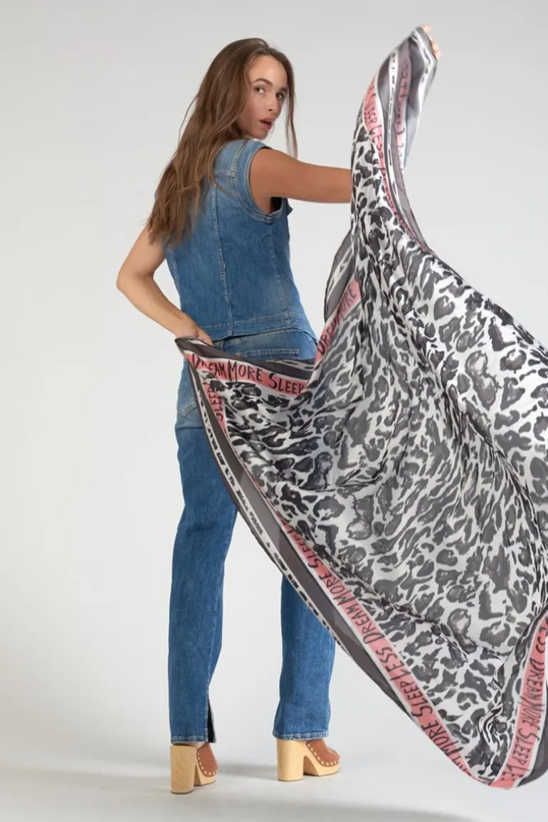 Le Temps des Cerises Foulard Marinna A Motif Leopard-Femme Écharpes & Foulards