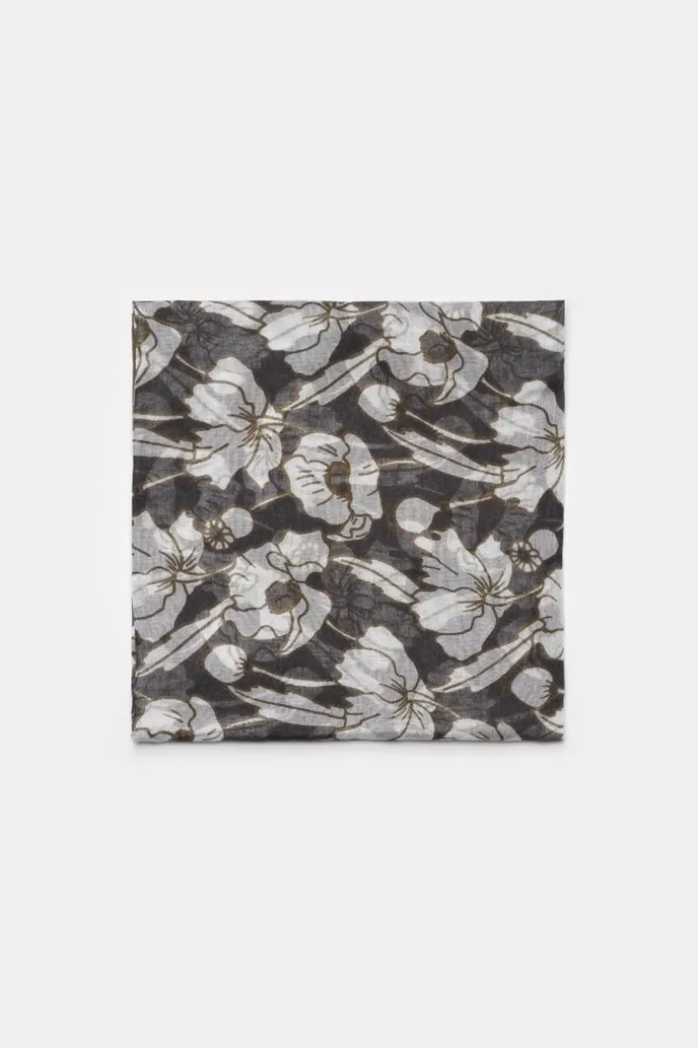 Le Temps des Cerises Foulard Valentine A Motif Fleuri Kaki-Femme Écharpes & Foulards