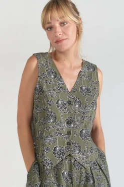 Le Temps des Cerises Gilet Gish Kaki A Motif Fleuri-Femme Tops