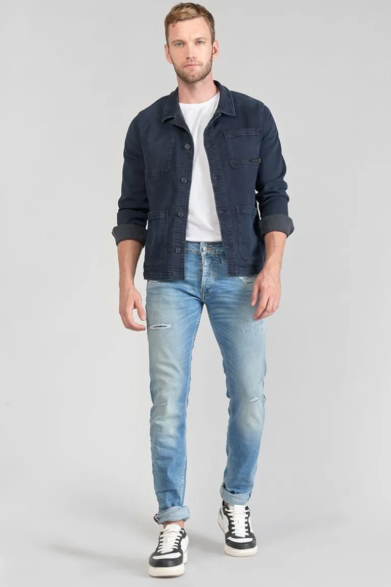 Le Temps des Cerises Ginier 700/11 Adjusted Jeans Destroy Bleu N°4-Homme Coupe Adjusted