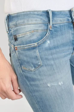 Le Temps des Cerises Jako Pulp Slim 7/8Eme Jeans Destroy Bleu N°4-Femme Coupe Slim