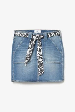 Le Temps des Cerises Jupe Cary En Jeans Bleu Delave-Femme Jupes & Shorts