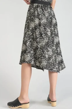 Le Temps des Cerises Jupe Longue Cassand A Motif Fleuri Noir Et Blanc-Femme Shorts & Jupes