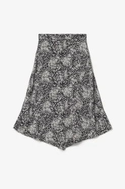 Le Temps des Cerises Jupe Longue Cassand A Motif Fleuri Noir Et Blanc-Femme Shorts & Jupes
