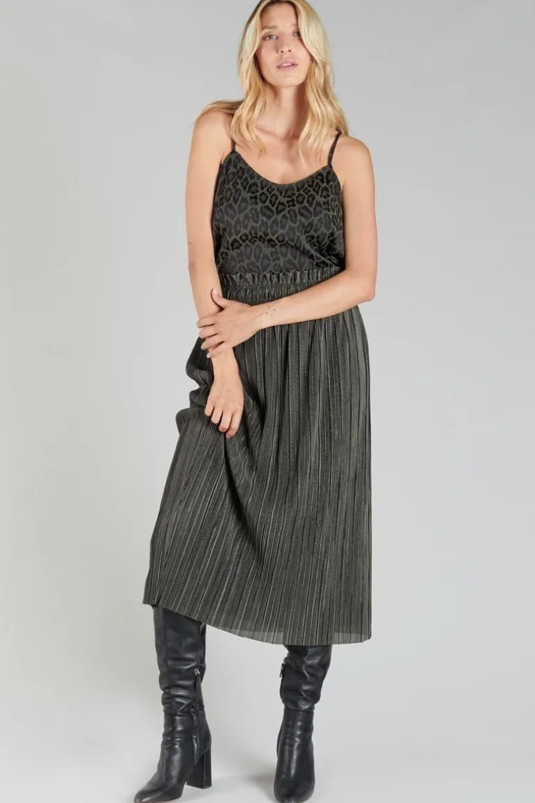 Le Temps des Cerises Jupe Longue Karoli Kaki-Femme Shorts & Jupes