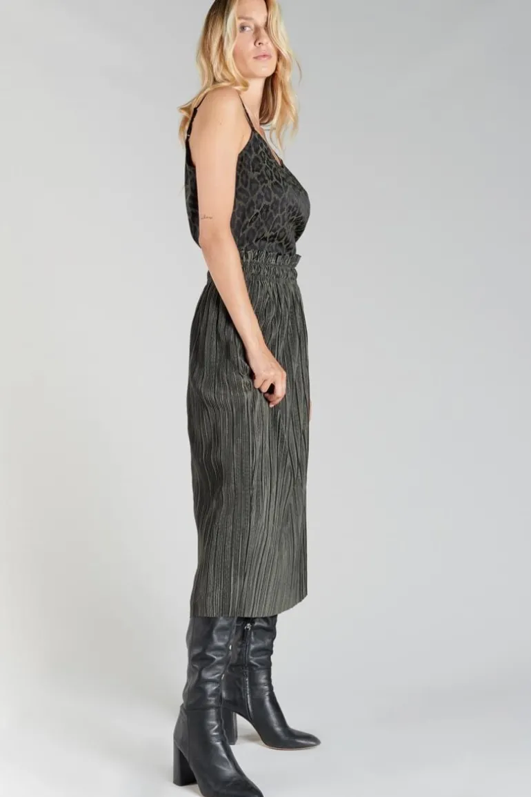 Le Temps des Cerises Jupe Longue Karoli Kaki-Femme Shorts & Jupes