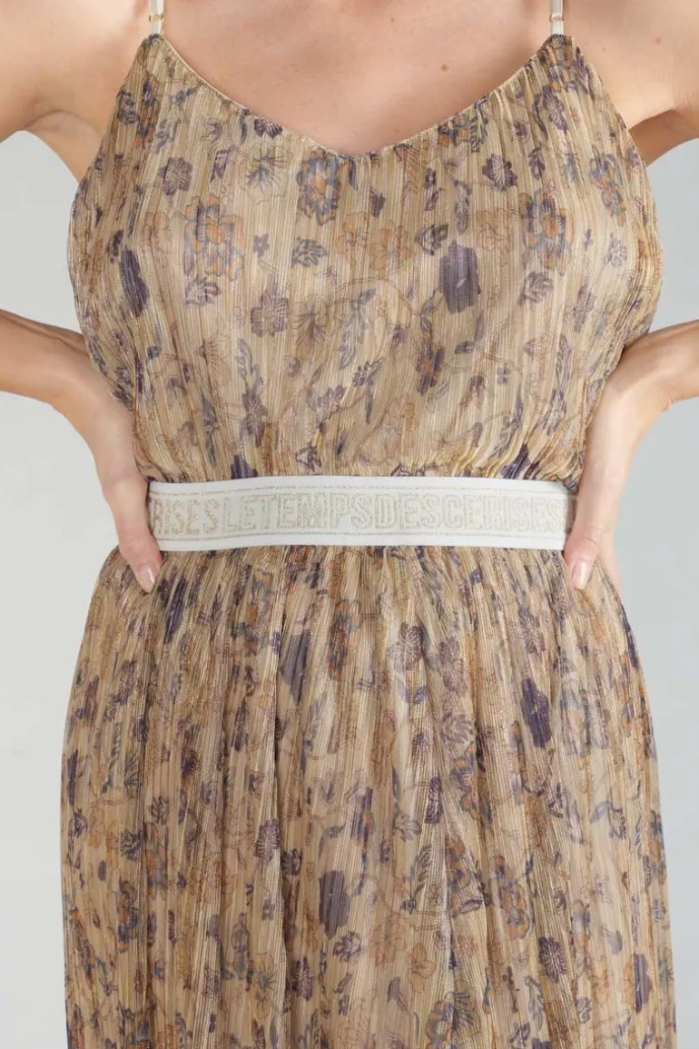 Le Temps des Cerises Jupe Longue Ran Doree A Motif Fleuri-Femme Shorts & Jupes