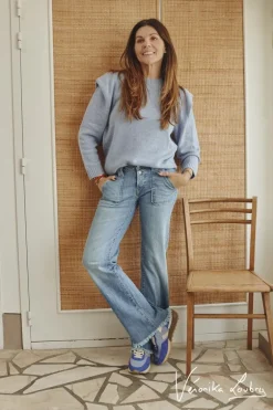 Le Temps des Cerises Marcel Flare By Veronika Loubry Jeans Bleu N°4-Femme Coupe Flare / Bootcut