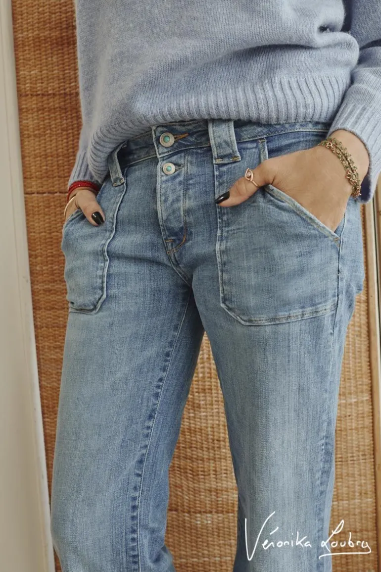 Le Temps des Cerises Marcel Flare By Veronika Loubry Jeans Bleu N°4-Femme Coupe Flare / Bootcut