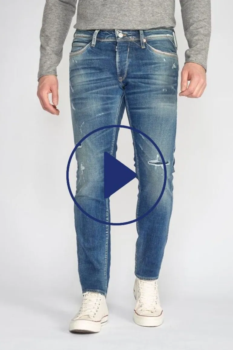 Le Temps des Cerises Marvin 700/11 Adjusted Jeans Destroy Vintage Bleu N°2-Homme Coupe Adjusted