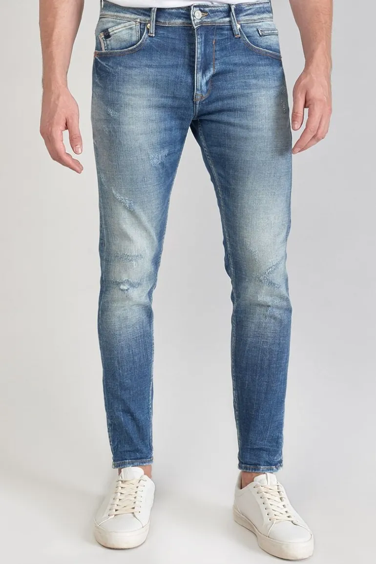 Le Temps des Cerises Mistral Power Skinny 7/8Eme Jeans Destroy Bleu N°3-Homme Coupe Skinny