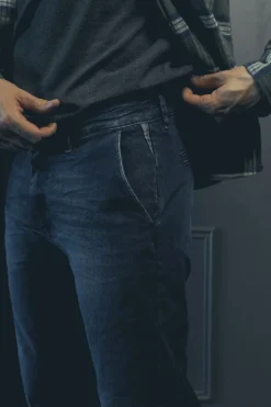 Le Temps des Cerises Pantalon Chino Dejean En Jeans Bleu-Homme Coupe Regular Confort