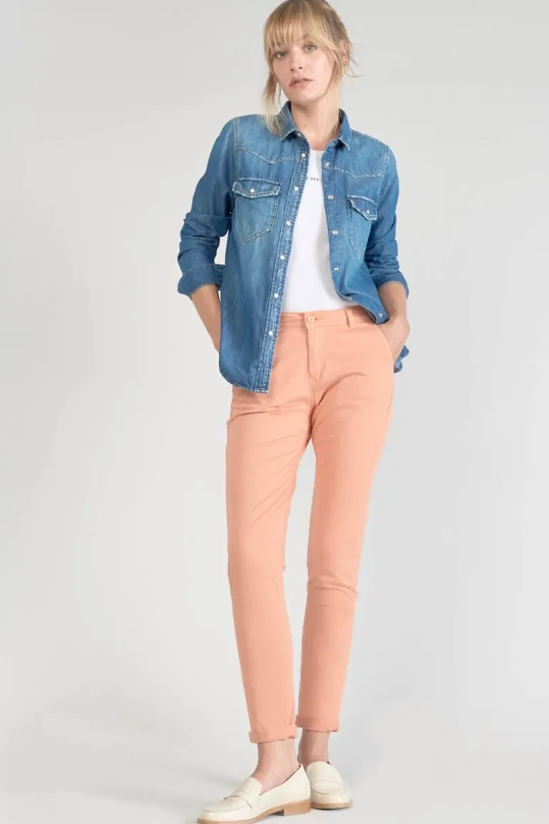 Le Temps des Cerises Pantalon Chino Dyli3 Peche-Femme Pantalons & Chinos