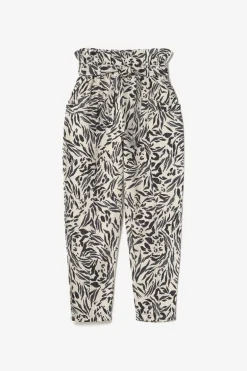 Le Temps des Cerises Pantalon En Lin Melange Rida A Motif Animalier-Femme Pantalons & Chinos