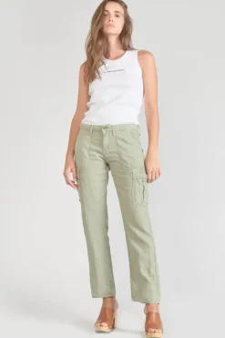 Le Temps des Cerises Pantalon Louisa En Lin Vert Amande-Femme Pantalons & Chinos