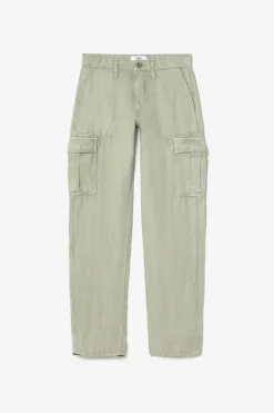 Le Temps des Cerises Pantalon Louisa En Lin Vert Amande-Femme Pantalons & Chinos