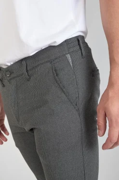 Le Temps des Cerises Pantalon Milo A Motif Pied De Poule Gris-Homme Pantalons & Chinos