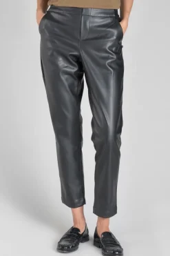 Le Temps des Cerises Pantalon Mineta En Simili Cuir Noir-Femme Pantalons & Chinos