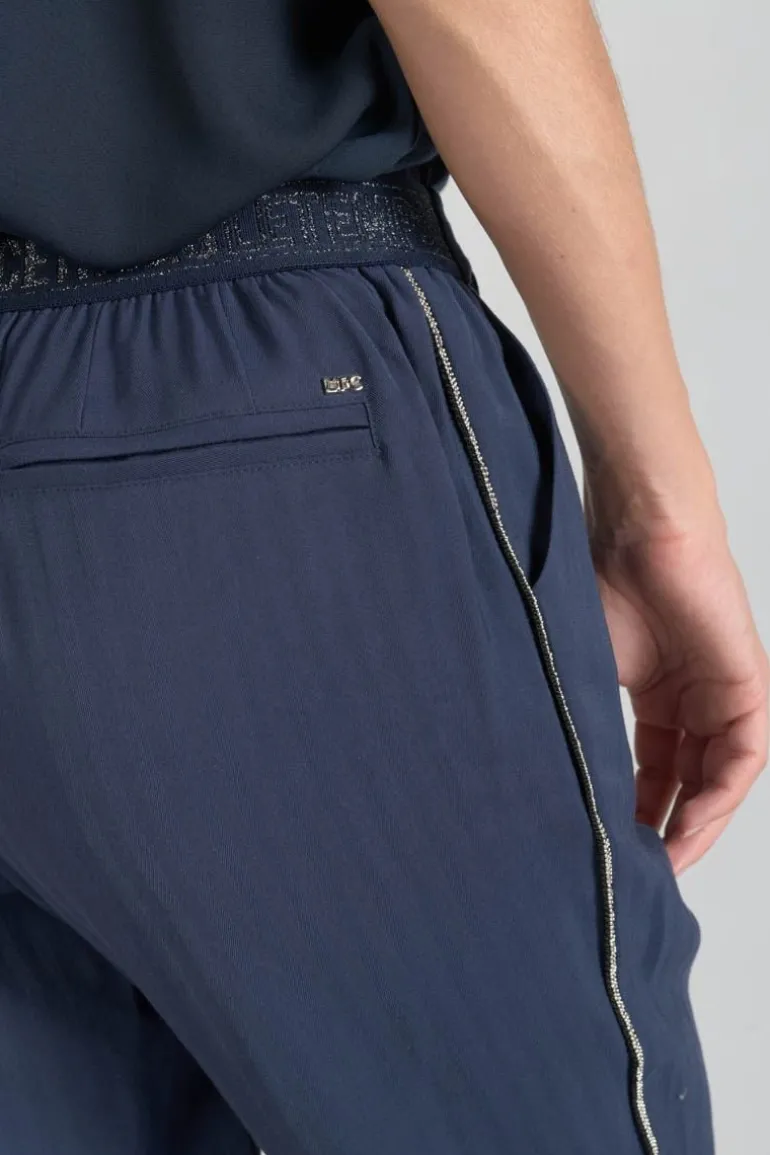 Le Temps des Cerises Pantalon Reydel Bleu Marine A Fermeture Asymetrique-Femme Pantalons & Chinos