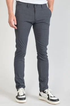 Le Temps des Cerises Pantalon Skunk A Carreaux Bleus-Homme Pantalons & Chinos
