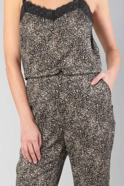 Le Temps des Cerises Pantalon Tage Noir A Motif-Femme Pantalons & Chinos