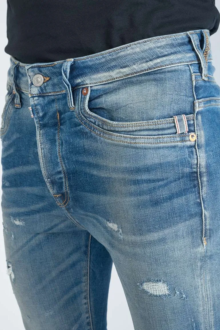 Le Temps des Cerises Perier 900/16 Tapered 7/8Eme Jeans Destroy Vintage Bleu N°4-Homme Coupe Tapered