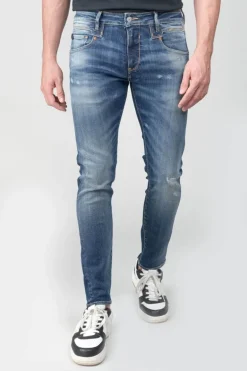 Le Temps des Cerises Picpus Power Skinny 7/8Eme Jeans Destroy Bleu N°2-Homme Coupe Skinny
