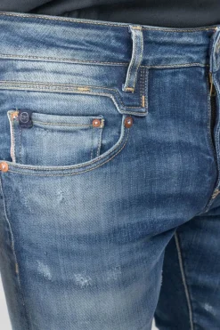 Le Temps des Cerises Picpus Power Skinny 7/8Eme Jeans Destroy Bleu N°2-Homme Coupe Skinny