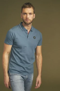 Le Temps des Cerises Polo Aron Bleu Petrole-Homme T-Shirts & Polos