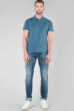 Le Temps des Cerises Polo Aron Bleu Petrole-Homme T-Shirts & Polos