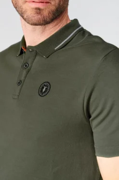 Le Temps des Cerises Polo Aron Vert Kaki-Homme T-Shirts & Polos