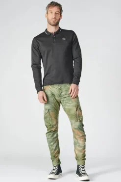 Le Temps des Cerises Polo Manches Longues Ronan Noir-Homme T-Shirts & Polos