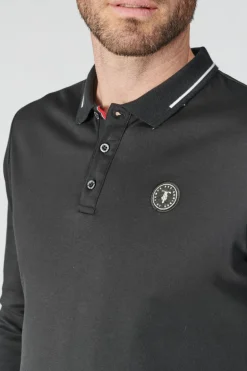 Le Temps des Cerises Polo Manches Longues Ronan Noir-Homme T-Shirts & Polos