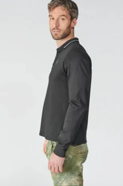 Le Temps des Cerises Polo Manches Longues Ronan Noir-Homme T-Shirts & Polos