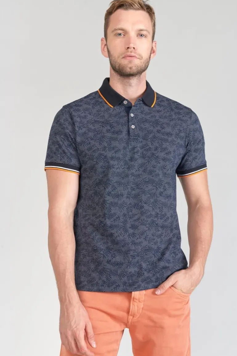 Le Temps des Cerises Polo Nevor Jacquard A Motif Feuilles-Homme T-Shirts & Polos