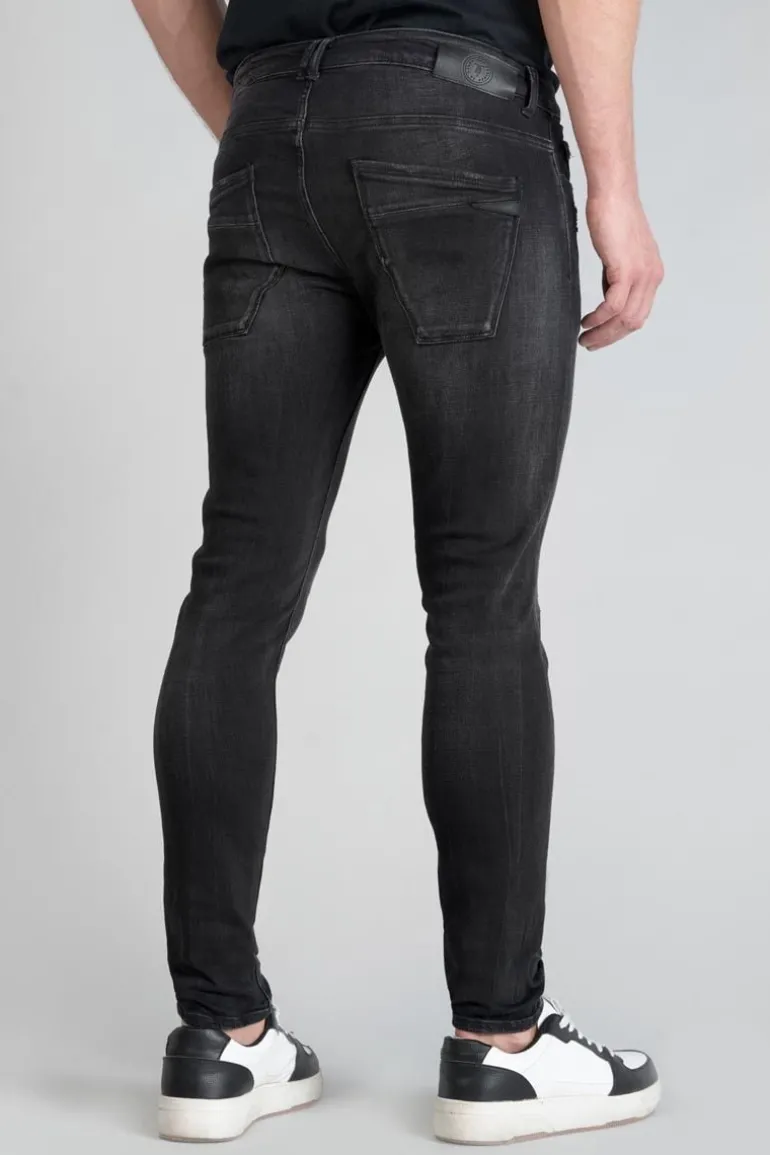 Le Temps des Cerises Power Skinny 7/8Eme Jeans Destroy Noir N°1-Homme Coupe Skinny