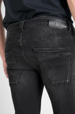 Le Temps des Cerises Power Skinny 7/8Eme Jeans Destroy Noir N°1-Homme Coupe Skinny