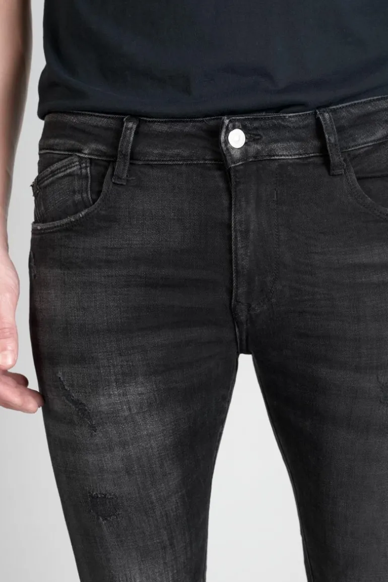 Le Temps des Cerises Power Skinny 7/8Eme Jeans Destroy Noir N°1-Homme Coupe Skinny