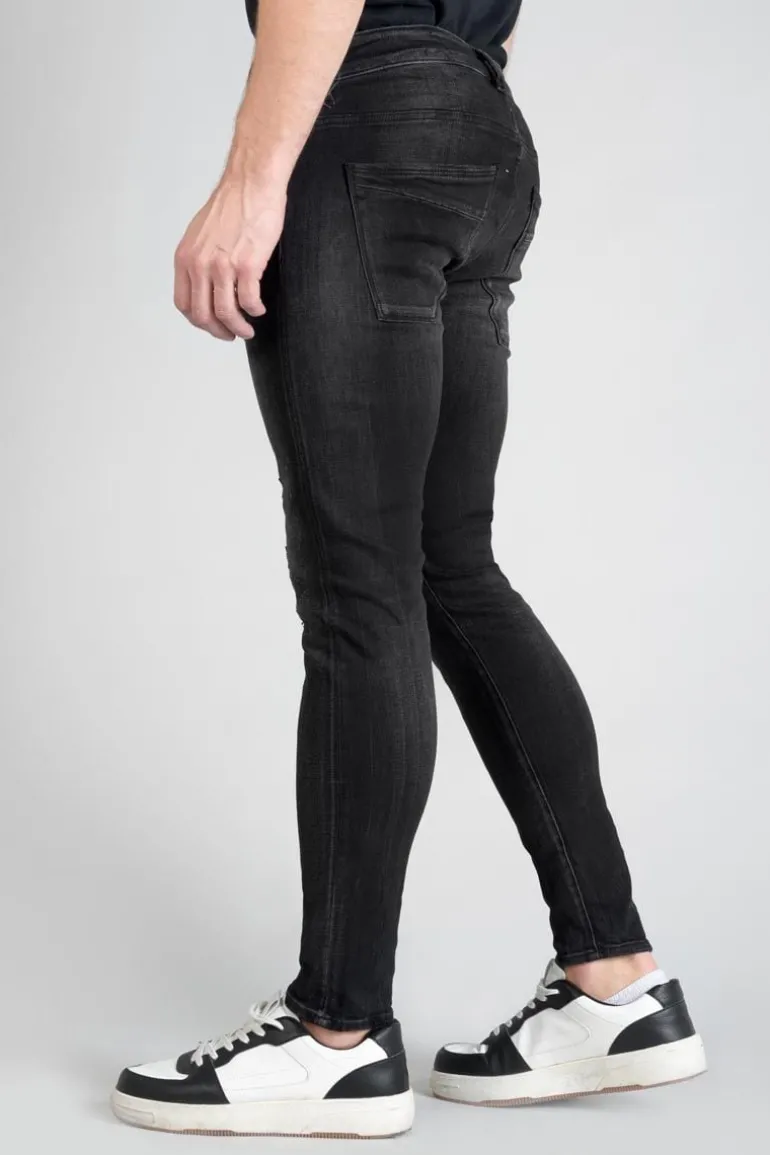 Le Temps des Cerises Power Skinny 7/8Eme Jeans Destroy Noir N°1-Homme Coupe Skinny