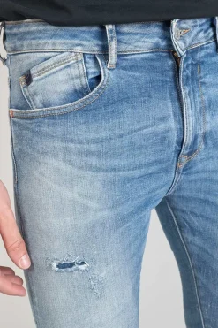 Le Temps des Cerises Power Skinny 7/8Eme Jeans Destroy Bleu N°4-Homme Coupe Skinny