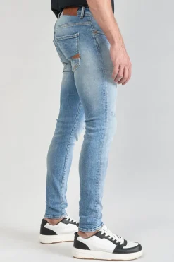 Le Temps des Cerises Power Skinny 7/8Eme Jeans Destroy Bleu N°4-Homme Coupe Skinny
