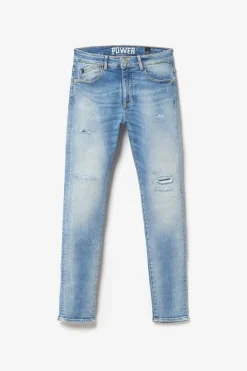 Le Temps des Cerises Power Skinny 7/8Eme Jeans Destroy Bleu N°4-Homme Coupe Skinny