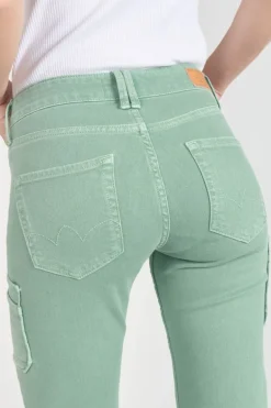 Le Temps des Cerises Precieux Taille Haute 7/8Eme Jeans Vert D'Eau-Femme Coupe Regular